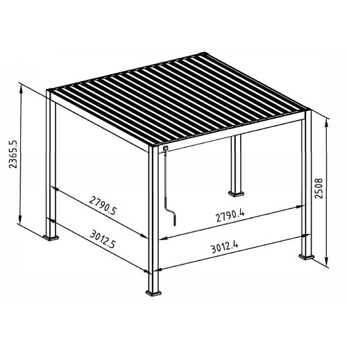 Pergola ogrodowa aluminiowa MIRADOR Premium 111 Delux 3 x 3 m Antracyt